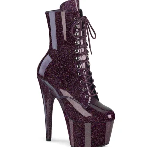 Eggplant glitter 18 cm pleaser bottines talons hauts femme