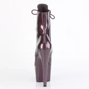 Eggplant glitter 18 cm pleaser bottines talons hauts femme