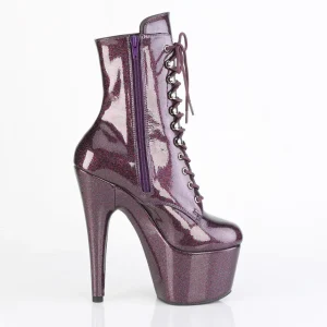 Eggplant glitter 18 cm pleaser bottines talons hauts femme