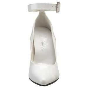 Escarpins blanc verni 13 cm SEDUCE-431 escarpins à talons avec sangle de cheville