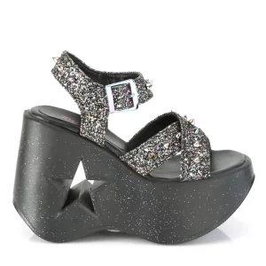 Glitter 13 cm DemoniaCult DYNAMITE-02 sandales lolita talons compensées