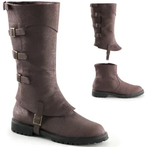 GOTHAM-105 marron botte de capitaine halloween bottes pour hommes à boucles