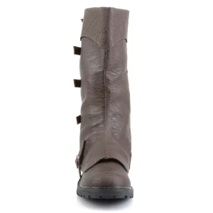 GOTHAM-105 marron botte de capitaine halloween bottes pour hommes à boucles