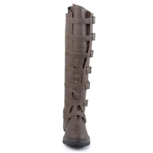 GOTHAM-110 marron botte de capitaine halloween bottes pour hommes à boucles