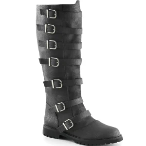 GOTHAM-110 noires botte de capitaine halloween bottes pour hommes à boucles