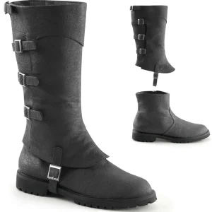 GOTHAM-105 noires botte de capitaine halloween bottes pour hommes à boucles