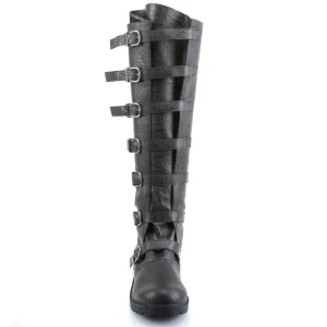 GOTHAM-110 noires botte de capitaine halloween bottes pour hommes à boucles