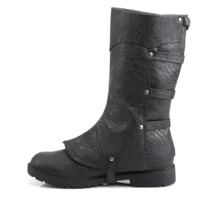 GOTHAM-105 noires botte de capitaine halloween bottes pour hommes à boucles