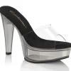 Gris 13 cm MARTINI-501 mule à talon hauts transparent