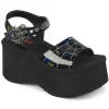 Hologramme 6,5 cm DemoniaCult FUNN-10 emo lolita sandale talon compensé plateforme