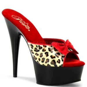 Leopard 15 cm Pleaser DELIGHT-601-6 Mules Talon Haut