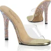 Mules Dorée 11,5 cm GALA-01DMM Mules à talons hauts strass