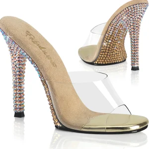 Mules Dorée 11,5 cm GALA-01DMM Mules à talons hauts strass