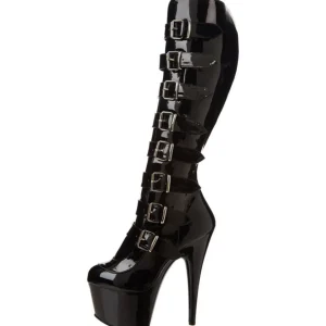 Noir 18 cm ADORE-2043 plateformes bottes à boucles pour femmes