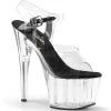 Noir 18 cm ADORE-708 Plexi Plateforme Haut Talon