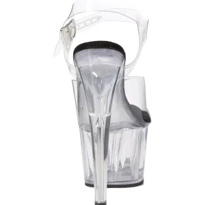 Noir 18 cm ADORE-708 Plexi Plateforme Haut Talon