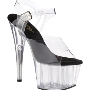 Noir 18 cm ADORE-708 Plexi Plateforme Haut Talon