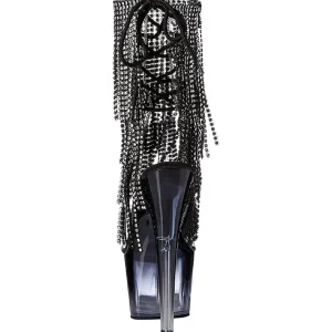 Noir 18 cm ADORE-1017RSFT bottines a frangees pour femmes a talon
