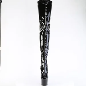 Noir 18 cm ADORE-4000SLT Vinyle plateforme bottes cuissardes crotch haute