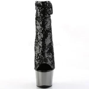 Noir 18 cm ADORE-1008SQ bottines a paillettes pour femmes