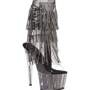 Noir 18 cm ADORE-1017SRS bottines a frangees pour femmes a talon
