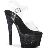 Noir 18 cm ADORE-708SS etincelle sandales avec plateforme