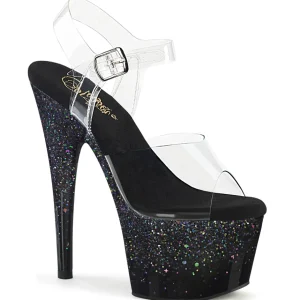 Noir 18 cm ADORE-708SS etincelle sandales avec plateforme