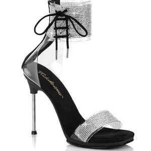 Noir 11,5 cm CHIC-47 bande de cheville sandales talon aiguille en métal