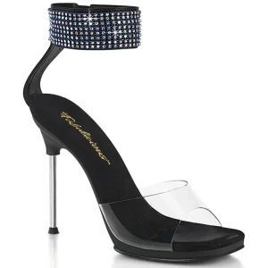 Noir 11,5 cm CHIC-42 bande de cheville sandales talon aiguille en métal