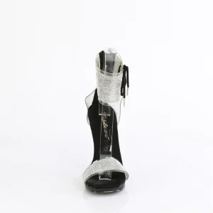 Noir 11,5 cm CHIC-47 bande de cheville sandales talon aiguille en métal