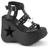 Noir 13 cm DemoniaCult DYNAMITE-12 sandales emo talons compensées