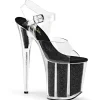 Noir 20 cm FLAMINGO-808G Etincelle Plateforme Haut Talon
