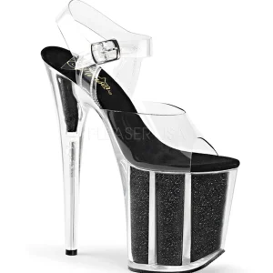 Noir 20 cm FLAMINGO-808G Etincelle Plateforme Haut Talon