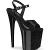 Noir 20 cm FLAMINGO-809GP etincelle talons hauts plateforme