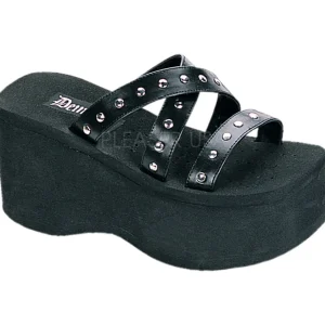Noir 9 cm FUNN-19 Plateforme Tongs Gothique Femmes