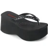 Noir 9 cm FUNN-33 Plateforme Tongs Gothique Femmes