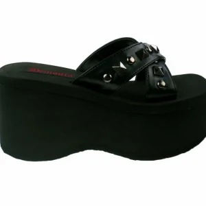 Noir 9 cm FUNN-29 Plateforme Tongs Gothique Femmes