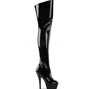 Noir 15 cm KISS-3010 Cuissardes Bottes Plateforme