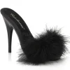 Noir 13 cm POISE-501F plumes de marabout Mules Chaussures