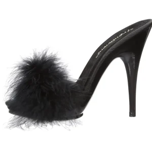 Noir 13 cm POISE-501F plumes de marabout Mules Chaussures