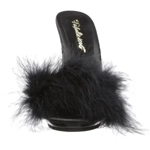 Noir 13 cm POISE-501F plumes de marabout Mules Chaussures