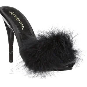Noir 13 cm POISE-501F plumes de marabout Mules Chaussures