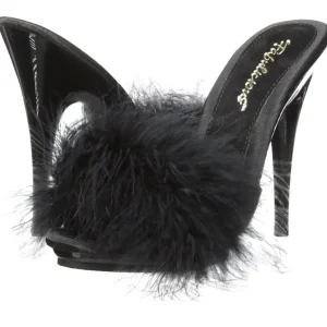 Noir 13 cm POISE-501F plumes de marabout Mules Chaussures