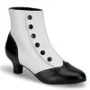 Noir Blanc 5 cm FLORA-1023 Bottines Femmes