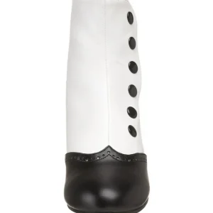 Noir Blanc 5 cm FLORA-1023 Bottines Femmes