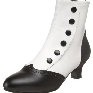 Noir Blanc 5 cm FLORA-1023 Bottines Femmes