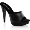 Noir Cuir 14 cm COCKTAIL-501L Pantoufles Talons Hauts
