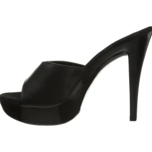 Noir Cuir 14 cm COCKTAIL-501L Pantoufles Talons Hauts