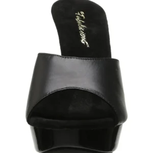 Noir Cuir 14 cm COCKTAIL-501L Pantoufles Talons Hauts