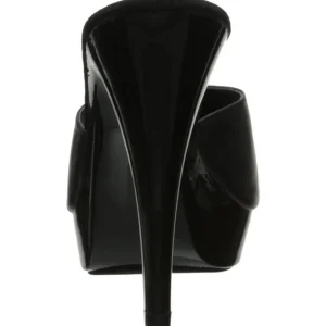 Noir Cuir 14 cm COCKTAIL-501L Pantoufles Talons Hauts